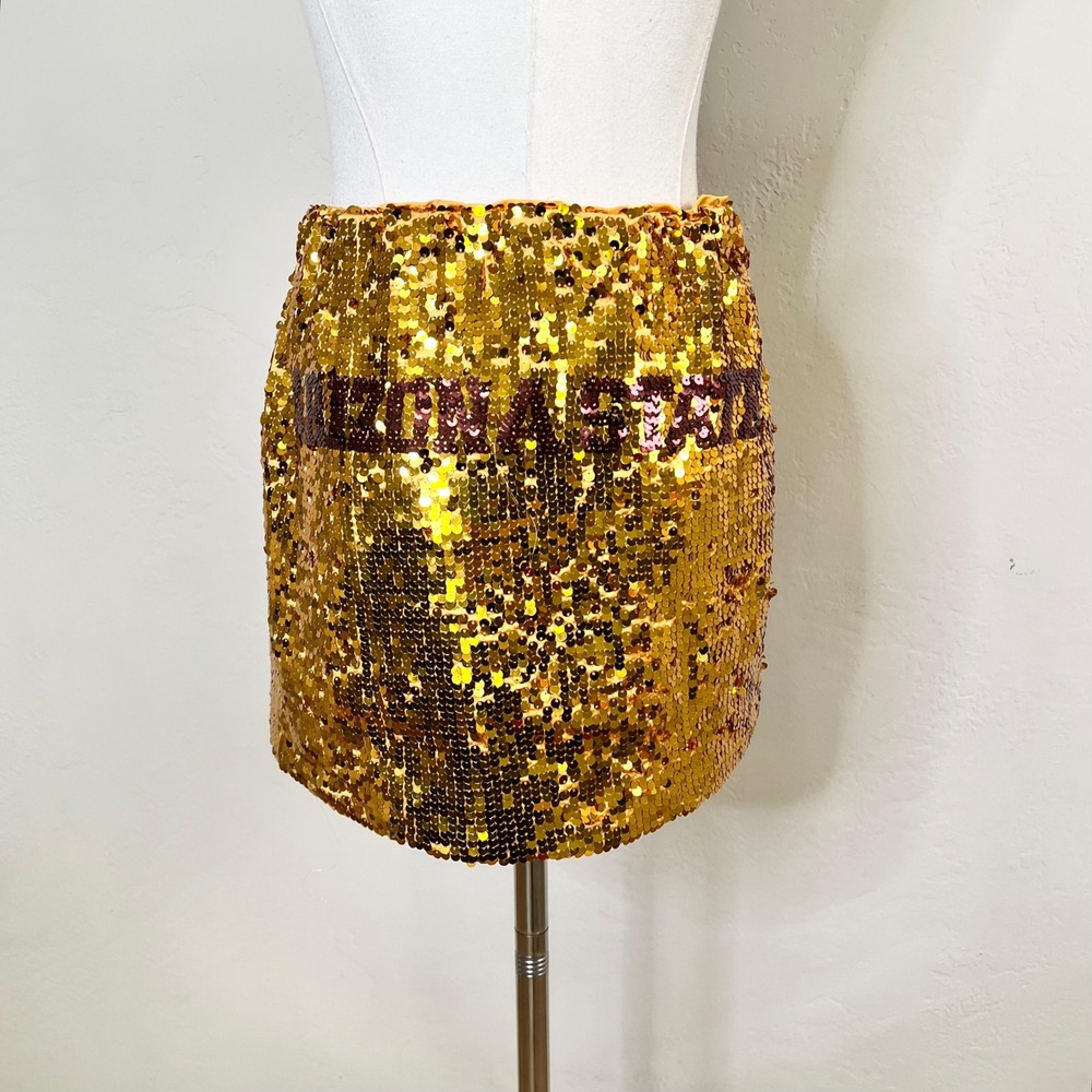 Arizona State Gold Sequin Mini Skirt Size Small NEW ASU College Gameday